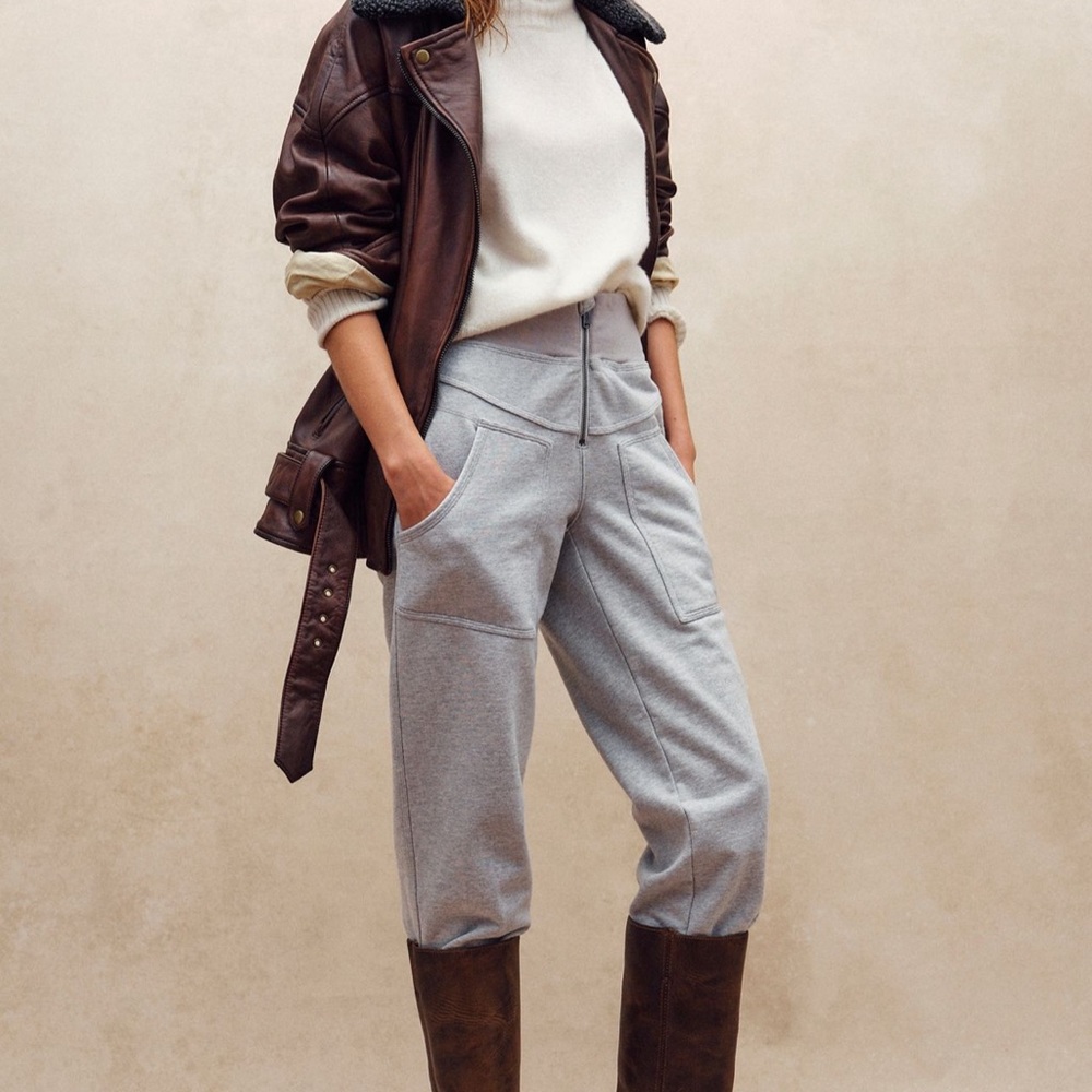 Free People Gray Track Pants